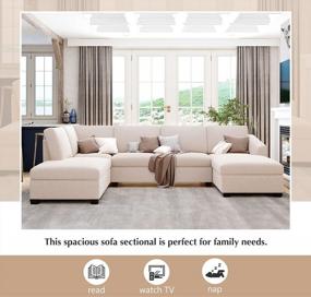 img 1 attached to Преобразите свою гостиную с помощью современного U-образного секционного дивана PURLOVE