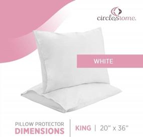 img 3 attached to King Size White Pillowcases - Smooth 300 Thread Count Poly Cotton Envelope Pillow Cases By CirclesHome - Machine Washable And Wrinkle Resistant (20X36 Inches)