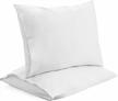 king size white pillowcases - smooth 300 thread count poly cotton envelope pillow cases by circleshome - machine washable and wrinkle resistant (20x36 inches) logo