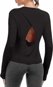 img 4 attached to Women'S Lightweight Yoga And Workout Shirt With Thumb Hole And Open Back Design By Bestisun