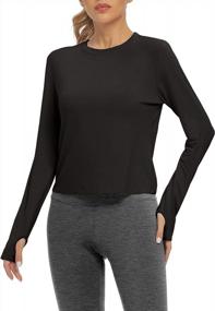 img 3 attached to Women'S Lightweight Yoga And Workout Shirt With Thumb Hole And Open Back Design By Bestisun