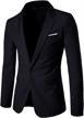 mens slim fit blazer sport coat notched lapel business suit jacket casual logo