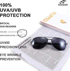 img 1 attached to 🕶️ Bifocal Aviator Sunglasses for Men by FEISEDY - Perfect Reading Accessories