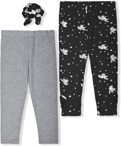 img 3 attached to Young Hearts Leggings & Scrunchie Set: Perfectly Coordinated Girls' Clothing