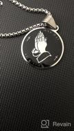 img 1 attached to Stainless Steel Praying Hands Coin Medal Pendant Necklace - HZMAN Serenity Prayer Cross review by Nathan Guzman