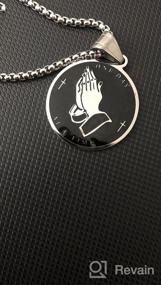 img 5 attached to Stainless Steel Praying Hands Coin Medal Pendant Necklace - HZMAN Serenity Prayer Cross