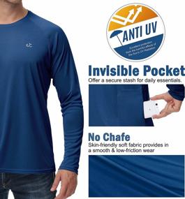 img 3 attached to Ewedoos UPF 50+ Fishing Shirts For Men Long Sleeve Tee Shirts Rash Guard For Men UV Protection Swim Sun Shirts For Men