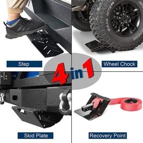 img 3 attached to Hooke Road Universal Hitch Step Skid Plate Backbone: Perfect Fit for Jeep Wrangler, Gladiator, Tacoma, Tundra, Bronco, F150, RAM, 4runner & More with 2in Hitch Receiver!