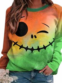 img 4 attached to Halloween Pumpkin Jack-O'-Lantern Lightweight Women'S Pullover Sweatshirt For Costume Party