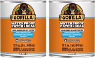 pack of 2, white gorilla waterproof patch & seal liquid, 32 ounces - ultimate sealant and repair solution logo