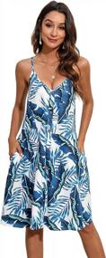 img 4 attached to ENMAIN Women'S Summer Spaghetti Strap Dresses Casual Hawaiian Beach Swing Dress Loose Ladies Short Tropical Sundresses