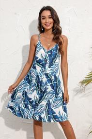 img 3 attached to ENMAIN Women'S Summer Spaghetti Strap Dresses Casual Hawaiian Beach Swing Dress Loose Ladies Short Tropical Sundresses