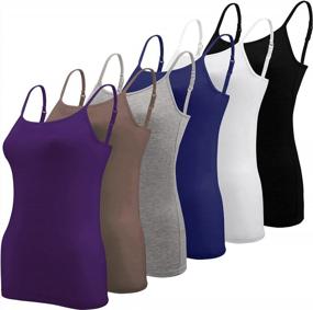 img 4 attached to BQTQ 6 Pcs Women'S Camisole Tops Undershirts Adjustable Spaghetti Strap Tank Top