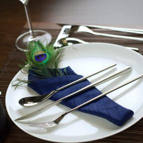 img 1 attached to Stylish Dragonfly 18/10 Stainless Steel Flatware Set - 5 Piece Place Setting By Fortessa