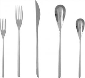 img 4 attached to Stylish Dragonfly 18/10 Stainless Steel Flatware Set - 5 Piece Place Setting By Fortessa