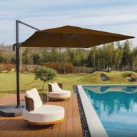 10ft outdoor offset patio umbrella w/fade & uv resistant fabric, 5 level 360 rotation aluminum pole for deck pool backyard garden - wikiwiki s series cantilever logo