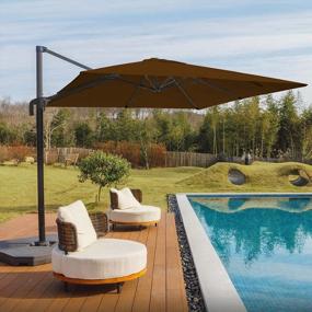 img 4 attached to 10FT Outdoor Offset Patio Umbrella W/Fade & UV Resistant Fabric, 5 Level 360 Rotation Aluminum Pole For Deck Pool Backyard Garden - Wikiwiki S Series Cantilever