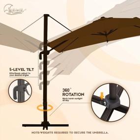 img 2 attached to 10FT Outdoor Offset Patio Umbrella W/Fade & UV Resistant Fabric, 5 Level 360 Rotation Aluminum Pole For Deck Pool Backyard Garden - Wikiwiki S Series Cantilever