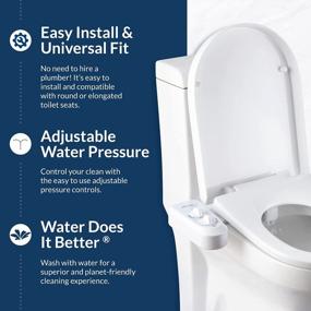img 2 attached to BioBidet ELITE3 Dual Nozzle Fresh Water Spray Non-Electric Mechanical Bidet Toilet Seat Attachment Posterior And Feminine Wash, UPC Certified Check Valve, Brass Inlet, White, DIY Easy Install, Self Cleaning