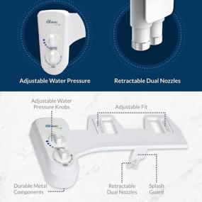 img 3 attached to BioBidet ELITE3 Dual Nozzle Fresh Water Spray Non-Electric Mechanical Bidet Toilet Seat Attachment Posterior And Feminine Wash, UPC Certified Check Valve, Brass Inlet, White, DIY Easy Install, Self Cleaning