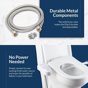 img 1 attached to BioBidet ELITE3 Dual Nozzle Fresh Water Spray Non-Electric Mechanical Bidet Toilet Seat Attachment Posterior And Feminine Wash, UPC Certified Check Valve, Brass Inlet, White, DIY Easy Install, Self Cleaning