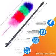 🧹 kitchen + home large 27" inch static duster with bonus 35" inch extension pole - electrostatic feather duster that attracts dust like a magnet! - assorted colors - fast shipping logo