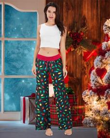 img 2 attached to Cozy & Festive: ALISISTER Women'S Christmas Pajama Pants With Drawstring Waist And Wide Legs For Ultimate Comfort