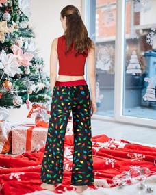 img 1 attached to Cozy & Festive: ALISISTER Women'S Christmas Pajama Pants With Drawstring Waist And Wide Legs For Ultimate Comfort