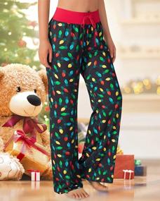 img 3 attached to Cozy & Festive: ALISISTER Women'S Christmas Pajama Pants With Drawstring Waist And Wide Legs For Ultimate Comfort