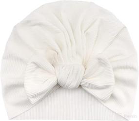 img 1 attached to 👶 Adorable Baby Turban Hat with Bow Knot for a Cute and Stylish Nursery Look