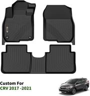 🚗 orealtrend black floor mats replacement for honda cr-v 2017-2022 - heavy duty all weather guard - front and rear car carpet liners - custom fit - tough, durable, odorless logo