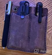 img 1 attached to Full Grain Leather EDC Pocket Organizer With Pen Loop - Ideal Pocket Slip, Knife Pouch, And Carrier For Everyday Carry Organization In Chestnut Color review by Sherman Lancaster