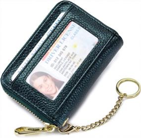 img 4 attached to Stay Secure And Stylish With Imeetu RFID Credit Card Holder Wallet In Dark Green For Women
