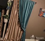 img 1 attached to Dusty Pink Velvet Blackout Curtains - Melodieux Pom Pom Thermal Insulated 52X96 Inch (1 Pair) review by Johnathan Delic