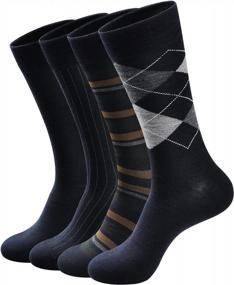 img 4 attached to GKX Men'S Comfort Soft Dress Middle Calf Socks. Merino Wool Blended Moisture Wicking