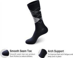 img 2 attached to GKX Men'S Comfort Soft Dress Middle Calf Socks. Merino Wool Blended Moisture Wicking