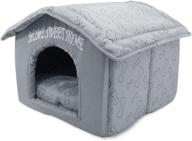 🏠 top-rated portable indoor pet house: ideal for cats & small dogs – quick & easy assembly – sleek silver design logo