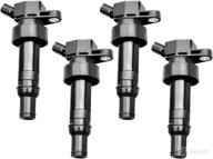 🔥 set of 4 ignition coil pack replacements for hyundai kia dodge accent veloster rio soul attitude - compatible with uf652 c1803 logo