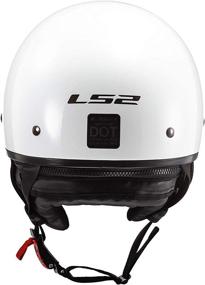 img 1 attached to 🏍️ LS2 Helmets Unisex-Adult Pearl White Bagger Half-Size Helmet (Medium)