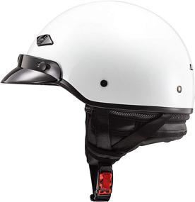 img 2 attached to 🏍️ LS2 Helmets Unisex-Adult Pearl White Bagger Half-Size Helmet (Medium)