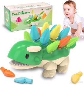 img 4 attached to Enhancing Fine Motor Skills: Montessori Dinosaur Toys for Toddlers - Ages 1-3, Sorting & Learning Developmental Toys for Boys & Girls