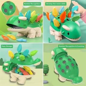 img 2 attached to Enhancing Fine Motor Skills: Montessori Dinosaur Toys for Toddlers - Ages 1-3, Sorting & Learning Developmental Toys for Boys & Girls