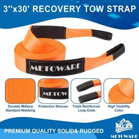 img 3 attached to METOWARE Heavy Duty Tow Strap Recovery Kit - 3" X 30Ft(35,000Lbs) Tree Saver Winch Strap + 3/4" D Ring Shackles(2Pcs) +2"Shackle Hitch Receiver + 5/8 Hitch Pin + Storage Bag - Truck, SUV, ATV Off Road