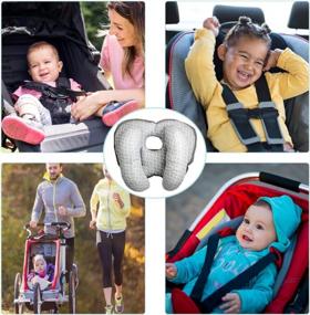 img 2 attached to AIPINQI 2 In 1 Banana Head Neck Support Pillow, Organic Fabric Baby Pillow For Pushchair Stroller Car Seat Soft Travel Pillow For Toddler Adjustable Head Pillow For For Kids Toddler (Grey)
