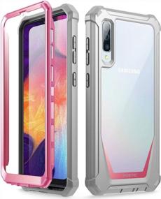 img 4 attached to Гибридный противоударный чехол-бампер для корпуса Samsung Galaxy A50 / A50S со встроенной защитой экрана - серия Poetic Guardian в стильном розовом / прозрачном цвете