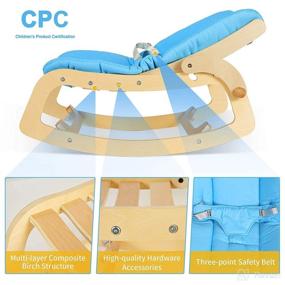 img 3 attached to Versatile 3-in-1 Baby Bouncer: Adjustable Wooden Rocker Chair in Blue- MallBest