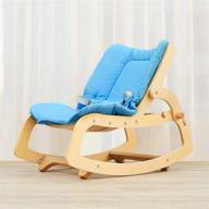versatile 3-in-1 baby bouncer: adjustable wooden rocker chair in blue- mallbest logo