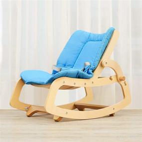 img 4 attached to Versatile 3-in-1 Baby Bouncer: Adjustable Wooden Rocker Chair in Blue- MallBest
