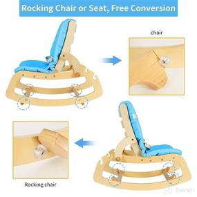 img 1 attached to Versatile 3-in-1 Baby Bouncer: Adjustable Wooden Rocker Chair in Blue- MallBest
