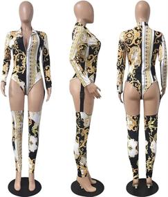 img 1 attached to Stunning Sprifloral Printed Bodycon Jumpsuits: Perfect Clubwear for Women's Clothing